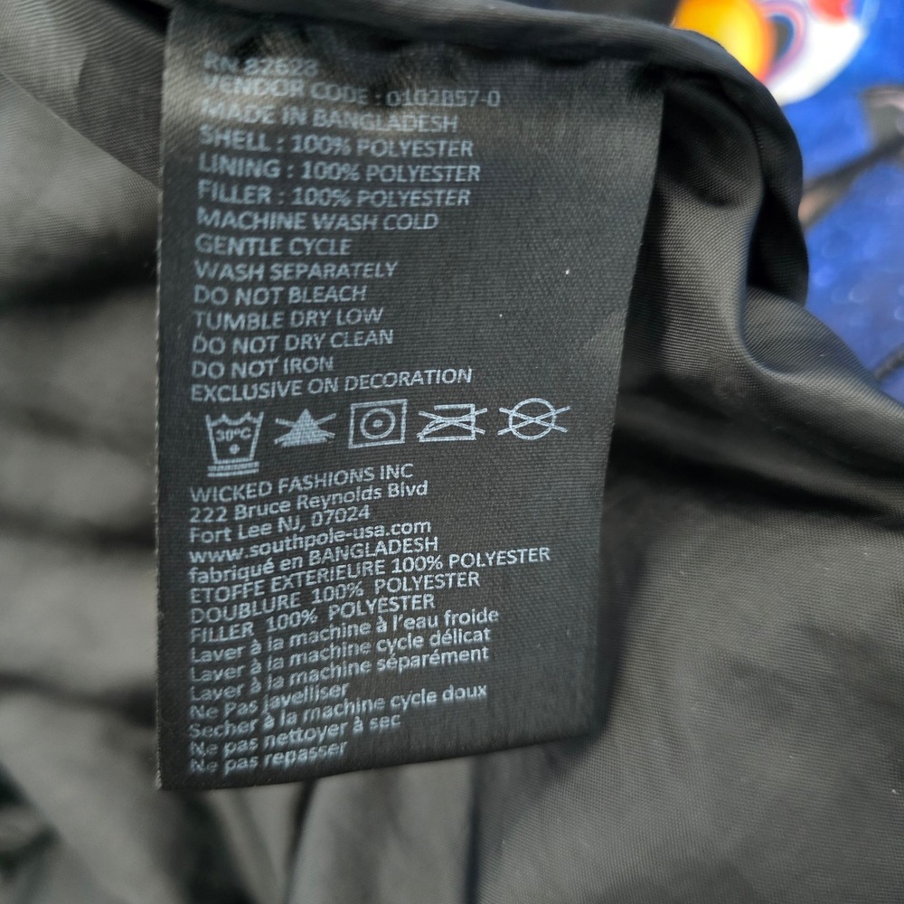 Space Jam Puffer‎ Jacket Men's Medium All Over Print Cartoon Character NBA - Picture 7 of 7